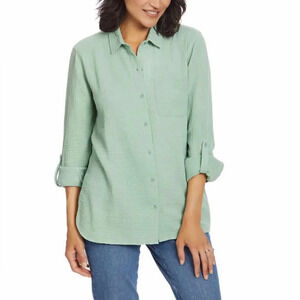 Anne Klein ladies guaze button up shirt